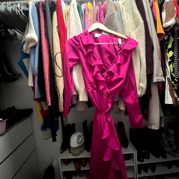 ASOS Ruffle Pink Midi - Picture 4 of 6